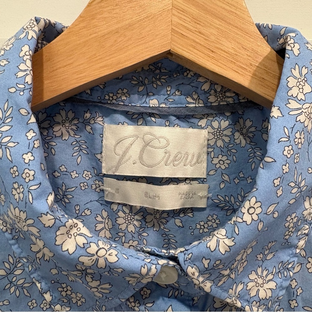 J.Crew Liberty Print Light Blue Floral Button-Down Shirt - Picture 4 of 4
